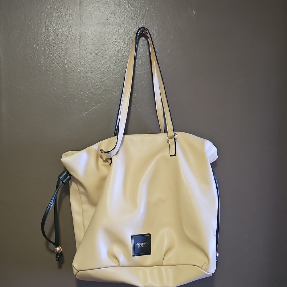 Victoria Secret Cream Handbag with Black Details